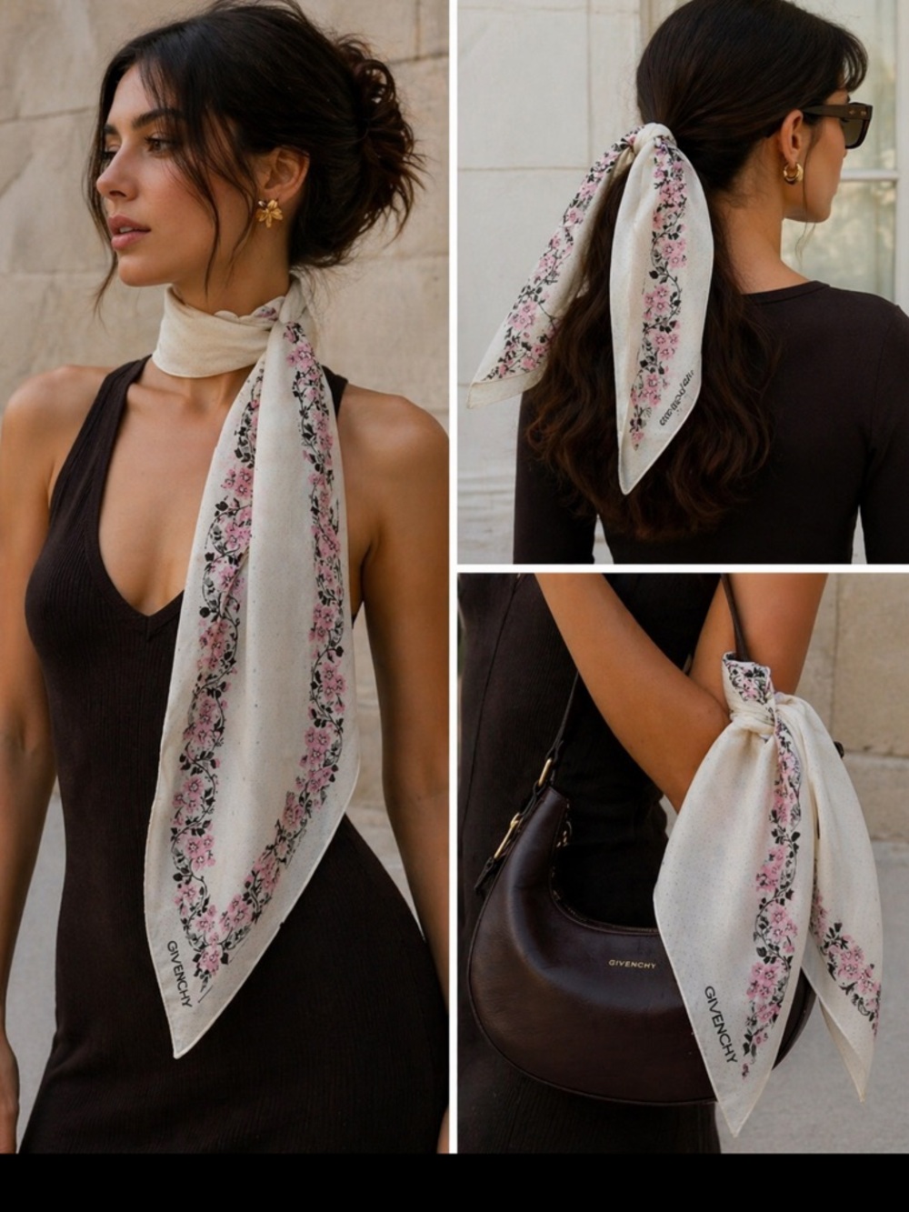 Givenchy NWT PINK Floral Sheer Scarf